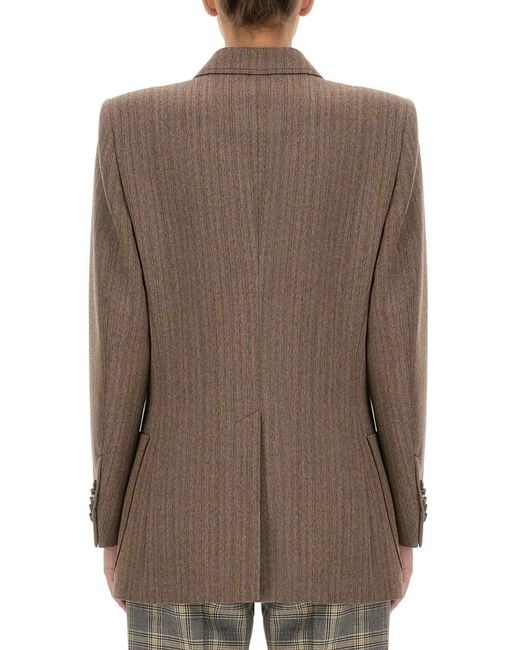Gucci Brown Herringbone Wool Jacket