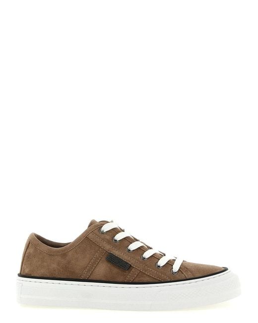 Brunello Cucinelli Brown Suede Sneakers
