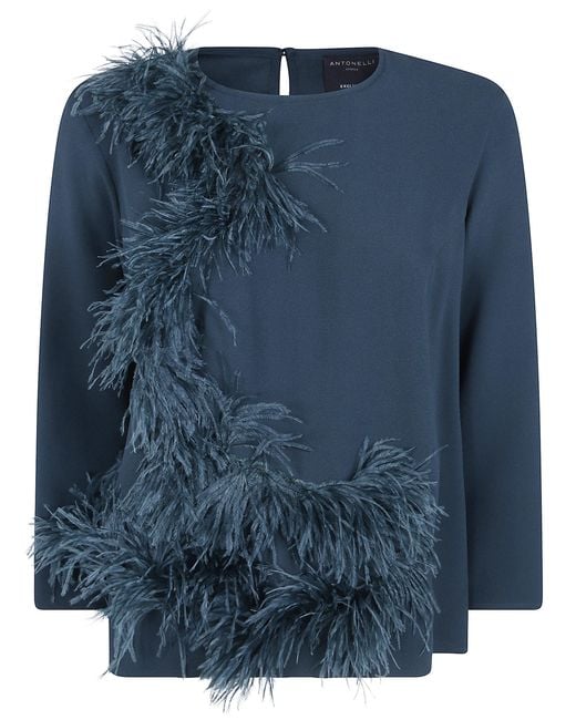 Antonelli Blue "Mango" Round Neck Top