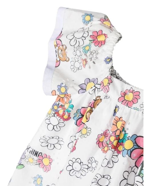 Moschino White Toy Flowers Dress