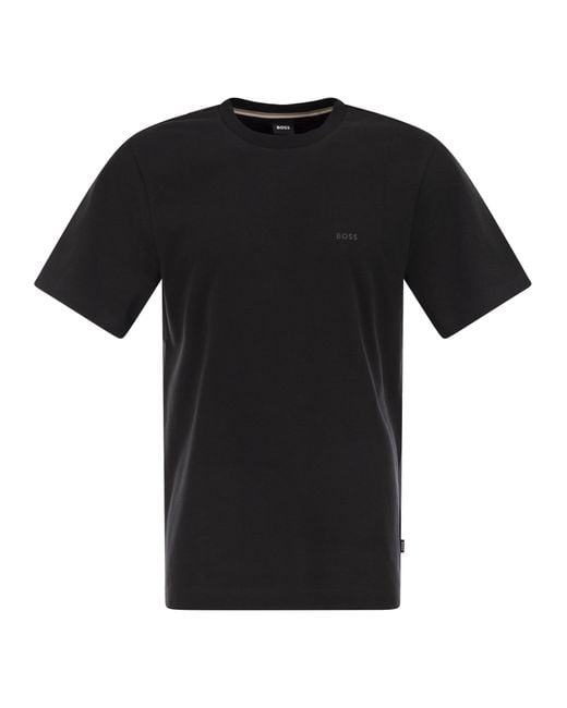 Boss Black Cotton Jersey T-Shirt With Logo for men