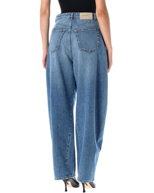 Givenchy Blue Cocoon Logo-Patch Jeans