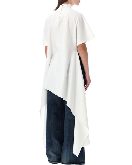 Alaïa Blue Alaia Asym Tshirt Cotton Jersey