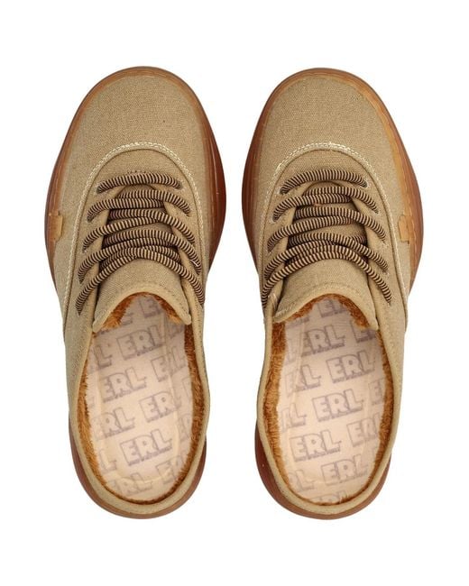ERL Brown Canvas Mule Sneakers for men