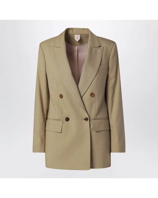Max Mara Natural Camel Wool-Blend Double-Breasted Jacket