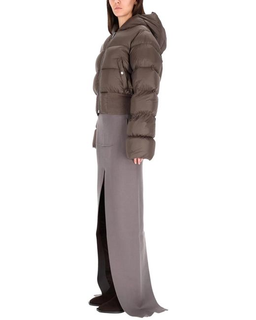 Rick Owens Gray Long Skirt With Center Slits