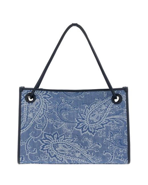 Etro Blue Shopping Tessuto Grande