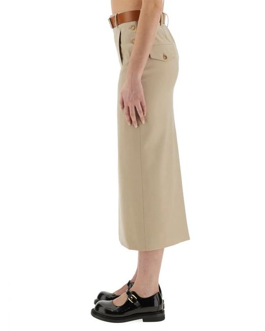 Moschino Couture Natural Tailored Twist Long Skirt