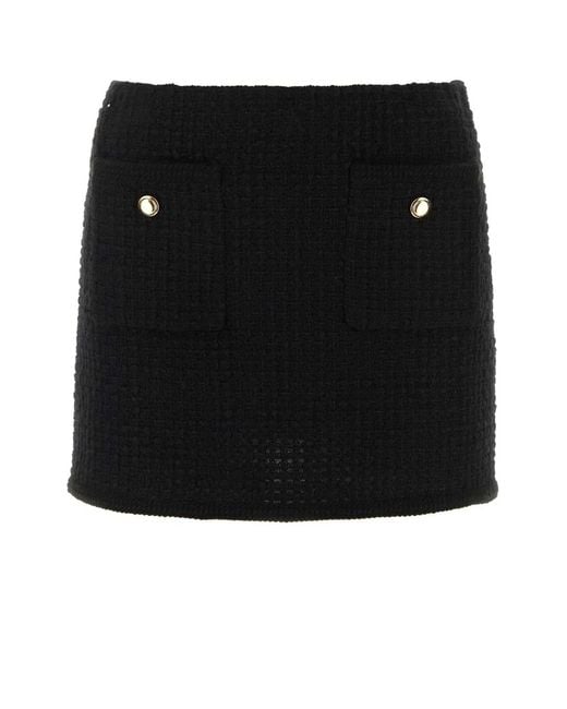 Miu Miu Black Boucle Mini Skirt
