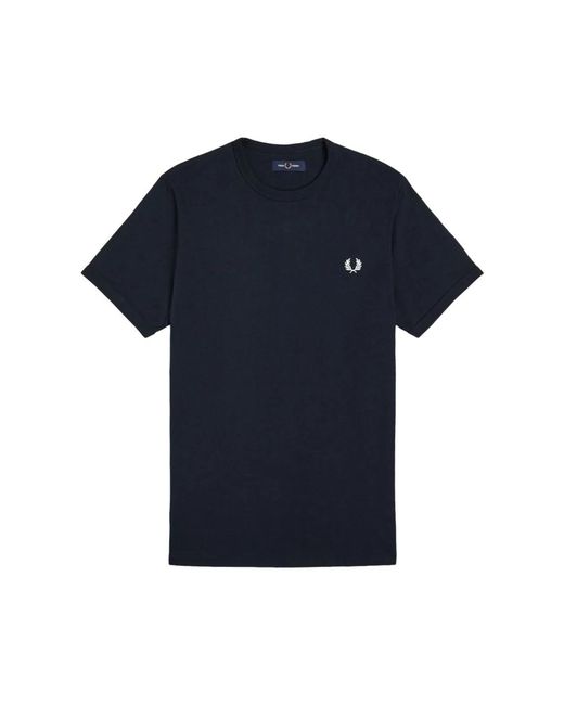 Fred Perry Blue Cotton T-Shirt for men
