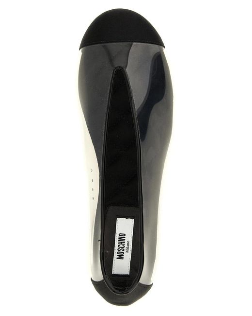 Moschino Black Pvc Ballet Flats