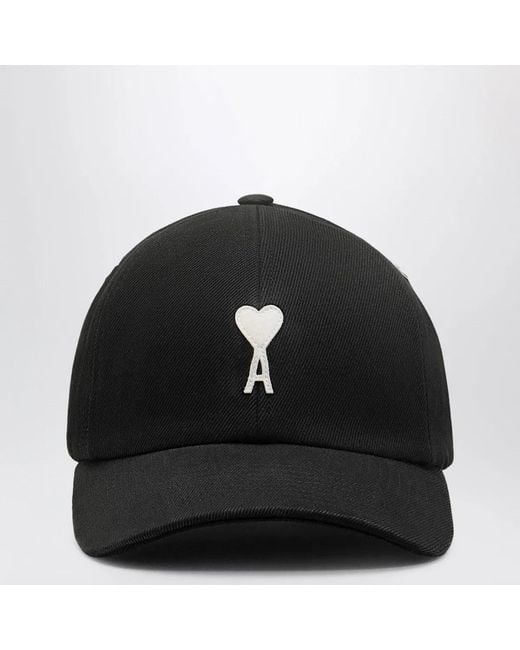 AMI Black Ami De Coeur Baseball Cap for men