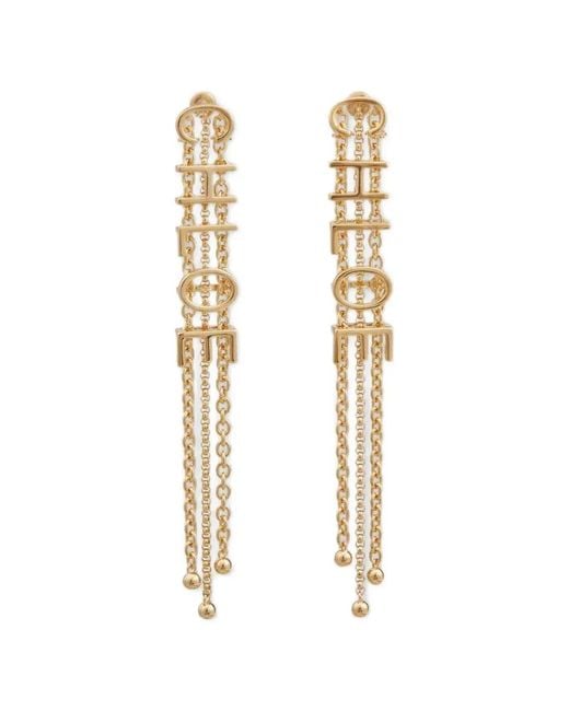 Chloé White Polished Chain-Link Drop