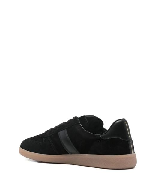 Tom Ford Black Leather Sneaker With Logo for men