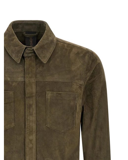 Giorgio Brato Green Suede Shirt Gloves for men