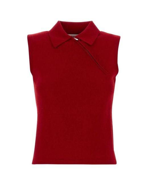 Miu Miu Red Reed Cashmere Polo Shirt