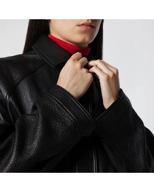 Rohe Black Grained Leather Jacket