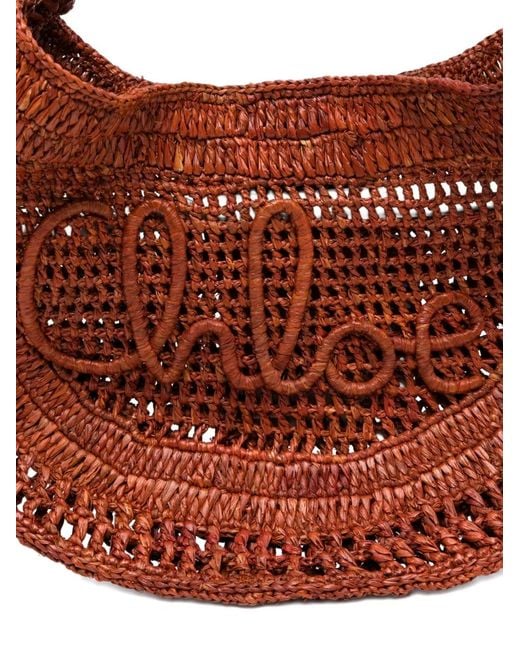 Chloé Brown Summer Banana Rafia Hobo Bag