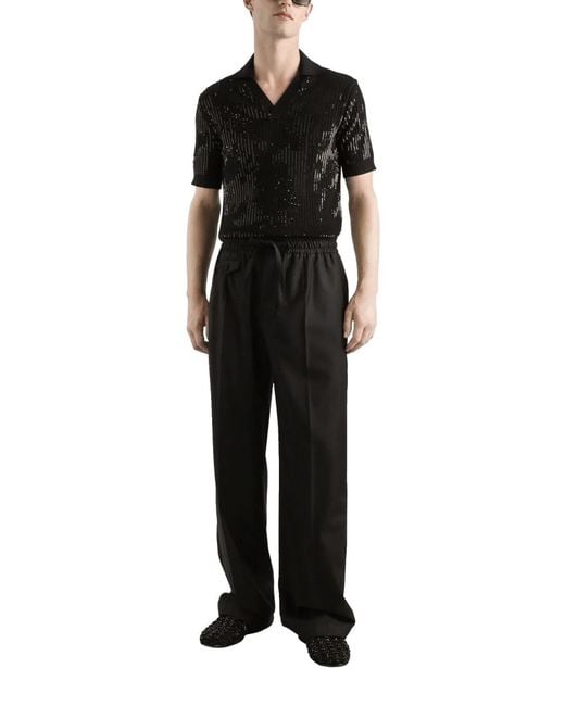 Dolce & Gabbana Black Dolce & Gabbana Virgin Wool Trousers for men