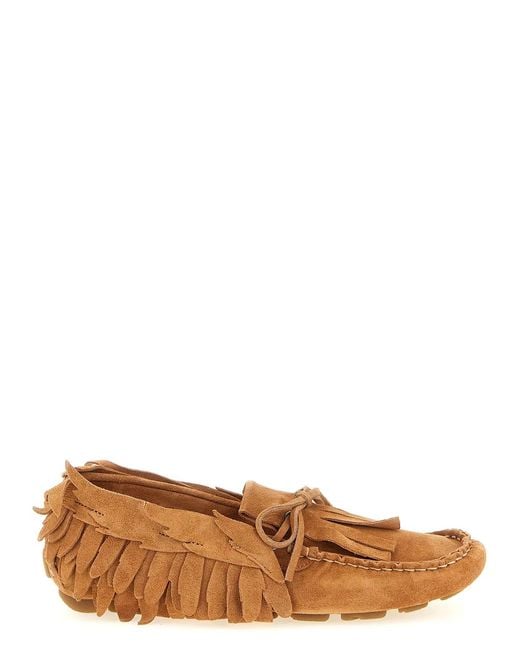 Alberta Ferretti Brown Suede Loafers