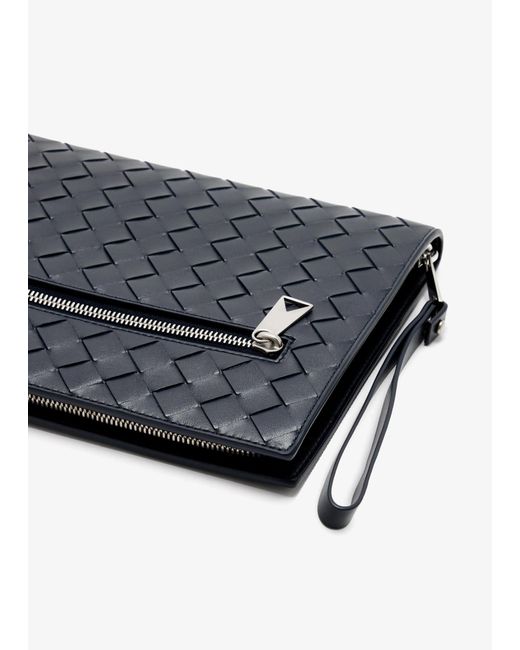 Bottega Veneta Blue Small Braided Document Holder With Strap for men