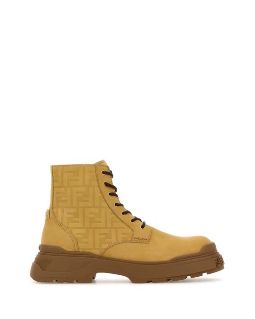 Fendi Natural Suede Force Light Ankle Boots for men