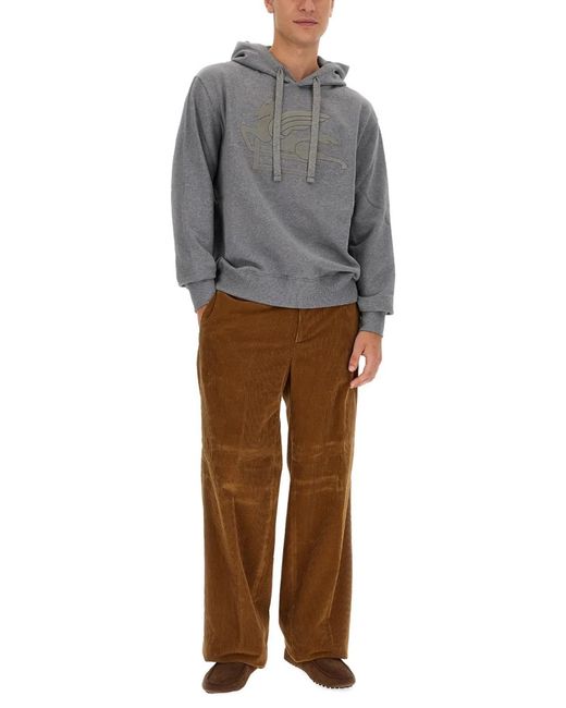 Etro Gray Pegasus Sweatshirt for men