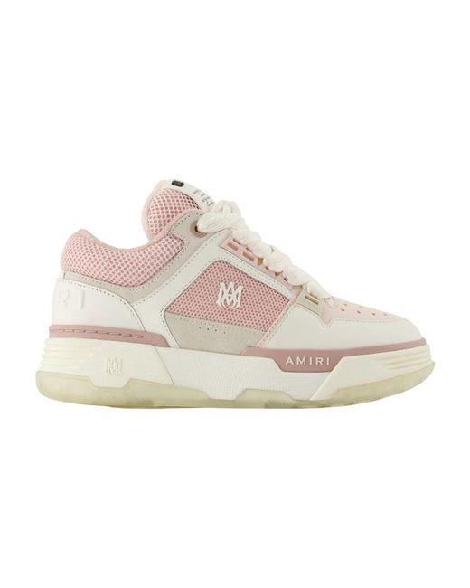 Amiri Pink Ma-1 Leather Mesh Sneakers