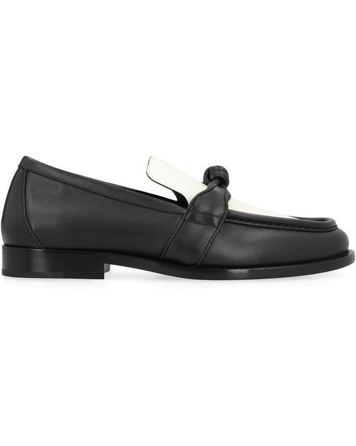 Bottega Veneta Black Astaire Leather Loafers