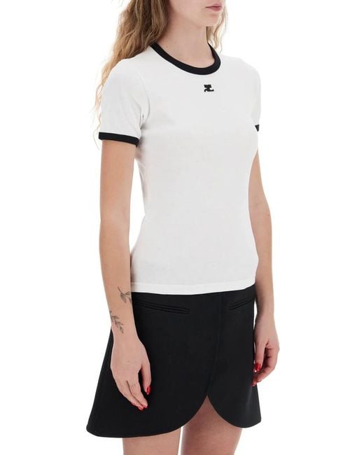 Courreges White Courregès Signature Contrast T