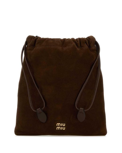 Miu Miu Brown Suede Pouch