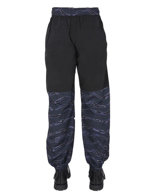 Marcelo Burlon Blue Jogging Pants With Camou Print for men