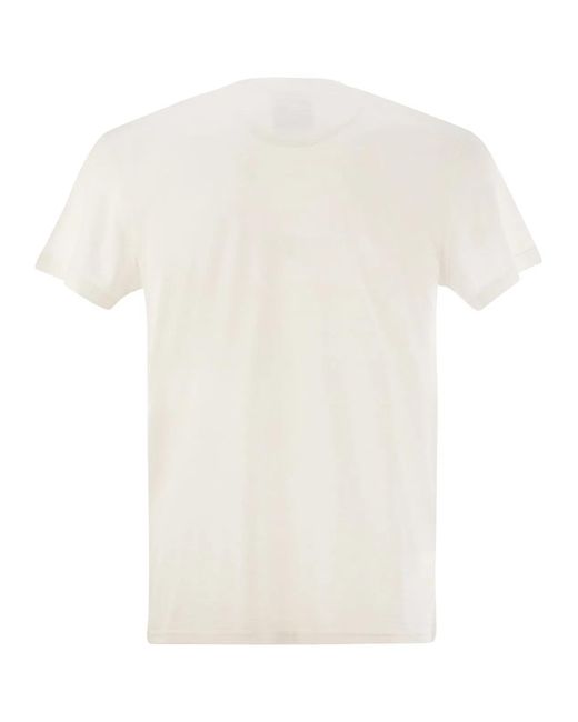 PT Torino White Silk And Cotton T-Shirt for men