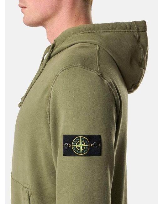Stone Island Green Hoodie Sweater for men