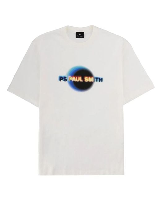 Paul Smith White T-Shirt "Eclipse" for men