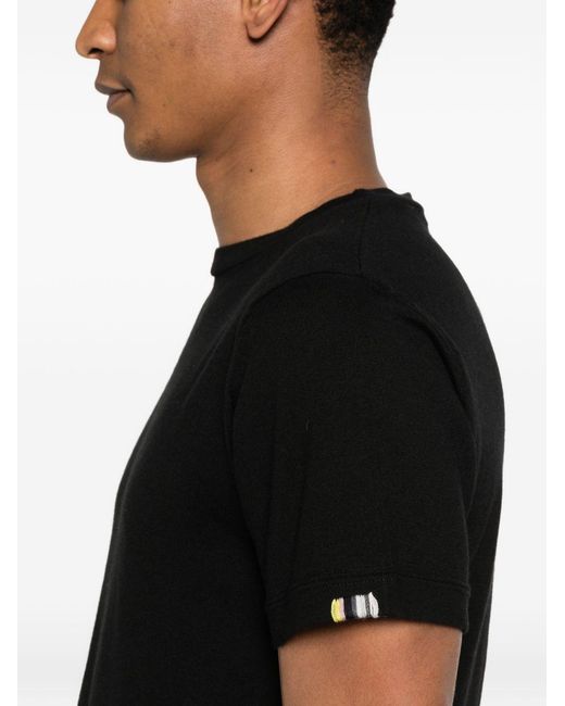 Extreme Cashmere Black Stripe Detail Short Sleeves
