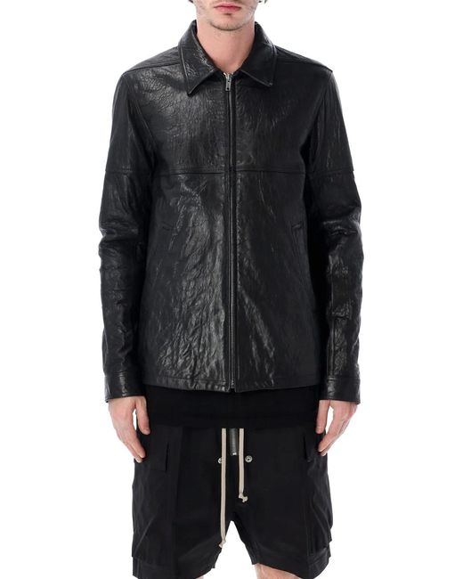 Rick Owens Black Brad Leather Jacket for men