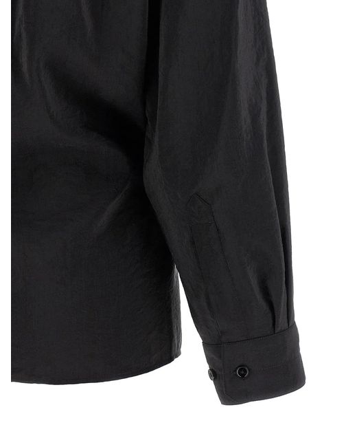 Lemaire Black 'Straight Collar Twisted' Shirt