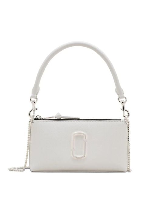 Marc Jacobs White Canvas Snapshot Shoulder Bag