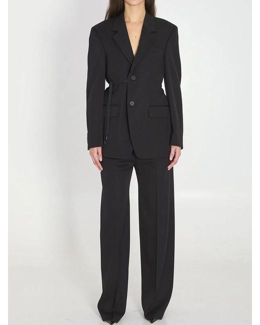 Balenciaga Black Wool Wrap Tailored Jacket