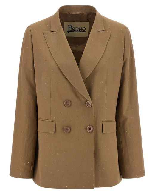 Herno Natural Micro Sequin Blazer