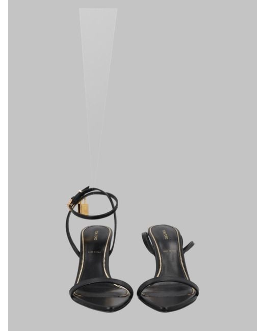 Tom Ford Metallic Leather Ankle-Strap Sandals