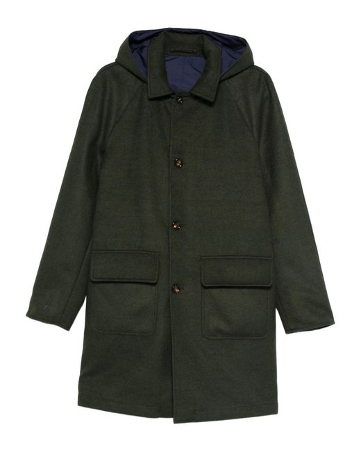 KIRED Green Polyester Viscose Cusna Coat for men