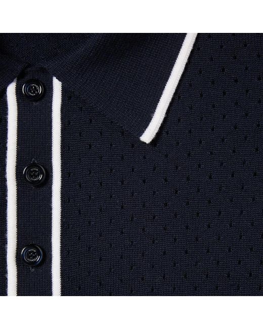 Gucci Blue Long Sleeves Polo for men