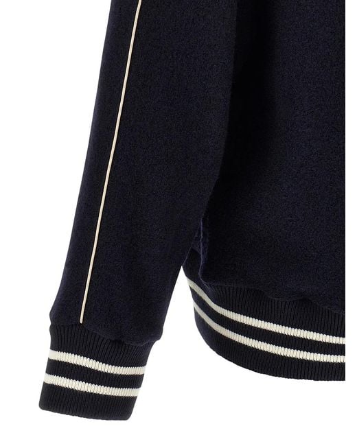 Wales Bonner Blue 'The October Varsity' Bomber Jacket for men