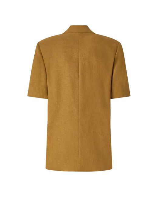 Pinko Yellow Stretch Cotton Jacket