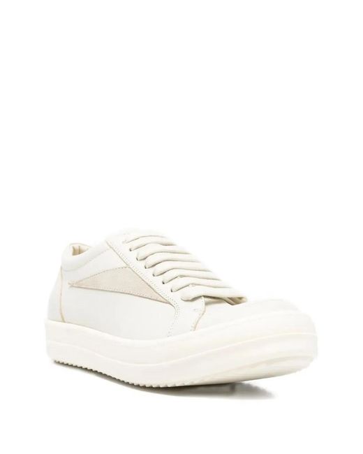 Rick Owens White Leather Sneaker