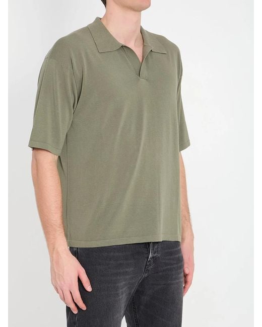 Roberto Collina Green Cotton Polo Shirt for men