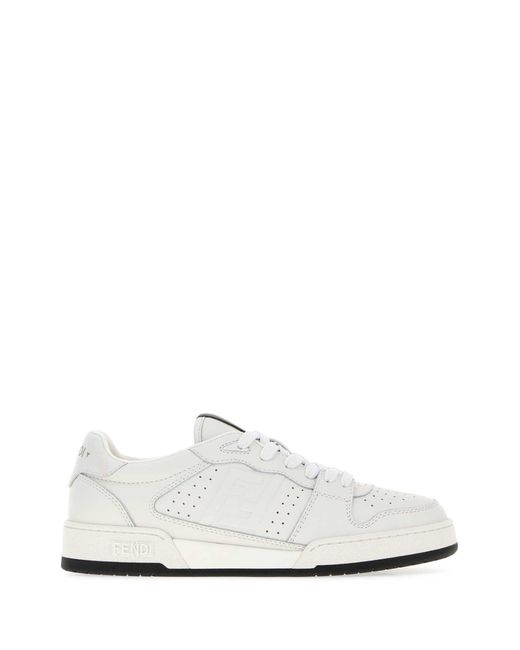 Fendi White Match Vitello Logo