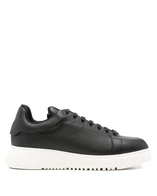 Emporio Armani Black Leather Sneakers for men
